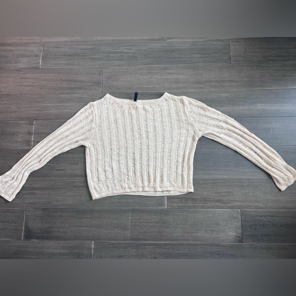 Beige Distressed Sweater